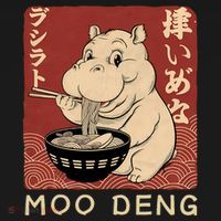 Funny Moo Deng Ramen Noodle Japanese Women's Long Sleeve Shirt thumb 2