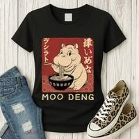 Funny Moo Deng Ramen Noodle Japanese Women's T-Shirt thumb 3