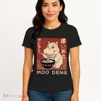 Funny Moo Deng Ramen Noodle Japanese Women's T-Shirt thumb 4