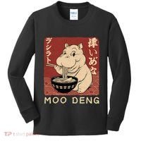 Funny Moo Deng Ramen Noodle Japanese Kids Long Sleeve Shirt thumb 0
