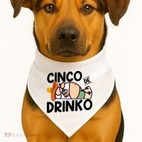 Fat Man Drinking Cinco De Mayo T USA-Made Doggie Bandana thumb 1