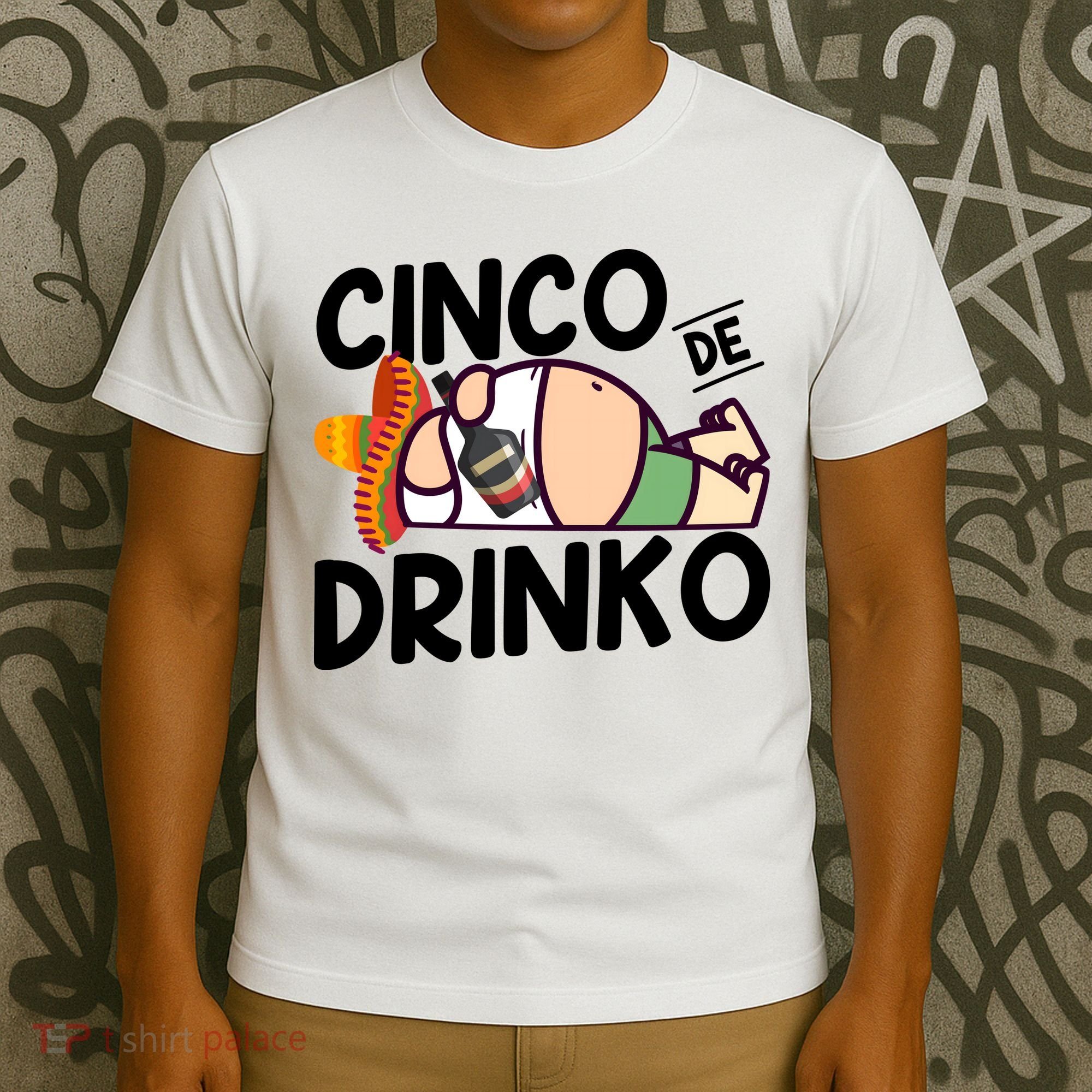 Fat Man Drinking Cinco De Mayo T T-Shirt