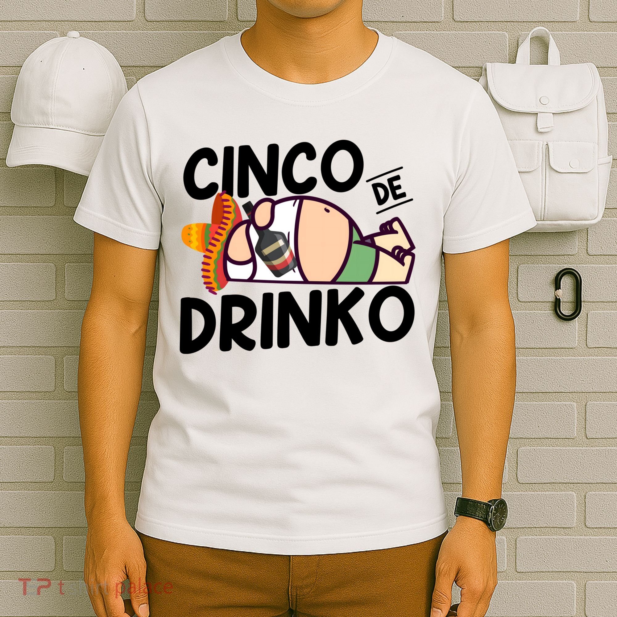Fat Man Drinking Cinco De Mayo T T-Shirt