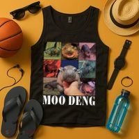 Funny Moo Deng Baby Pygmy Hippo Cute Zoo For Family Tank Top thumb 4