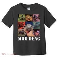Funny Moo Deng Baby Pygmy Hippo Cute Zoo For Family Toddler T-Shirt thumb 0