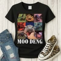 Funny Moo Deng Baby Pygmy Hippo Cute Zoo For Family Women's T-Shirt thumb 3