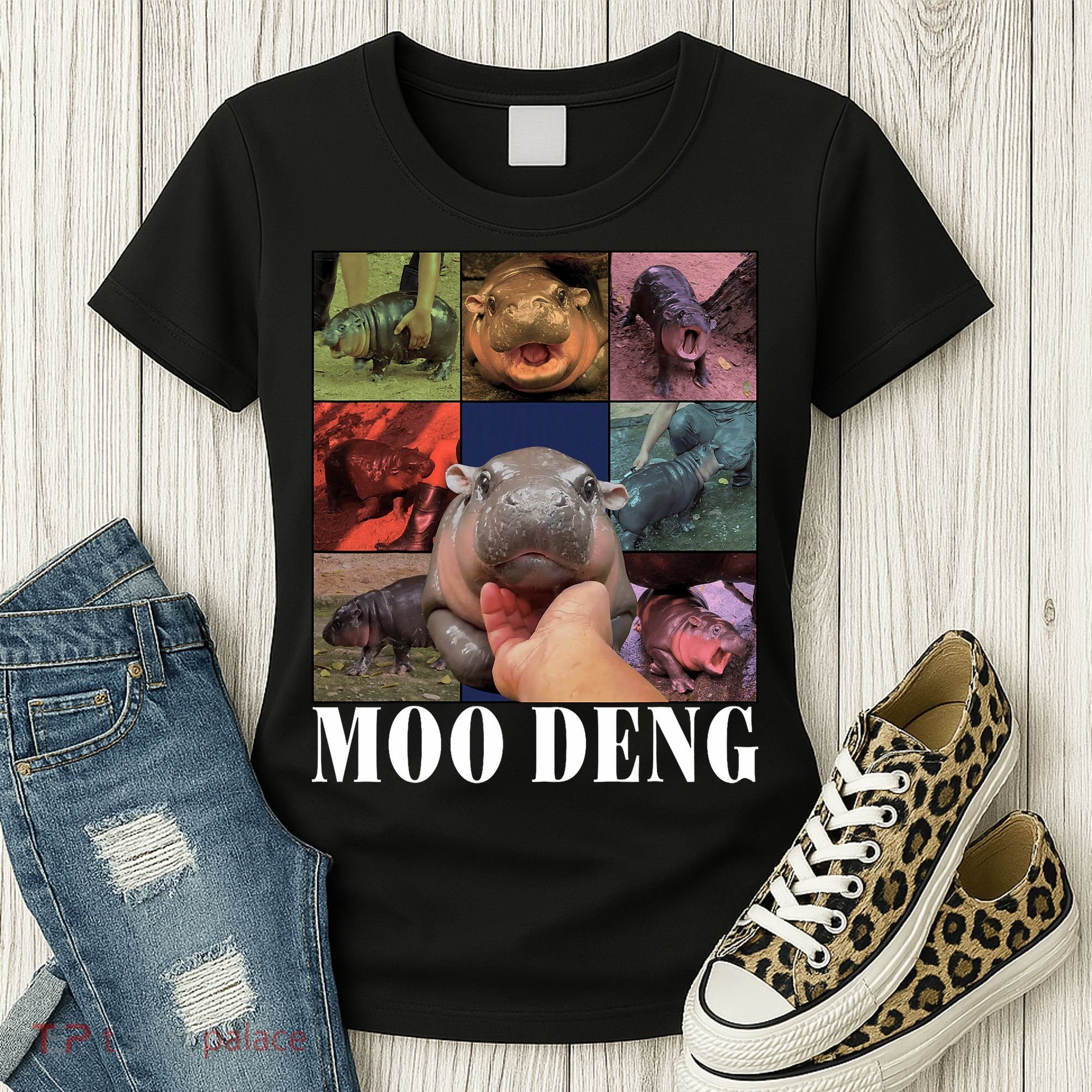 Funny Moo Deng Baby Pygmy Hippo Cute Zoo For Family Women's T-Shirt