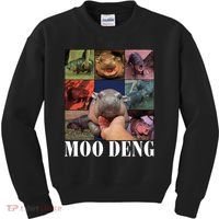 Funny Moo Deng Baby Pygmy Hippo Cute Zoo For Family Kids Sweatshirt thumb 0