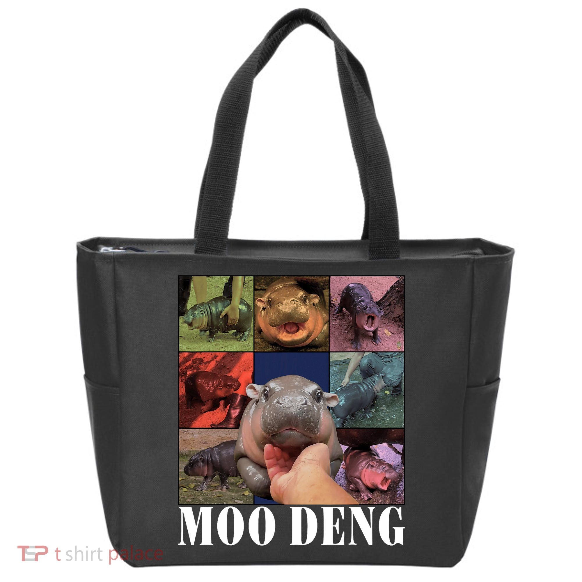 Funny Moo Deng Baby Pygmy Hippo Cute Zoo For Family Tote Bag