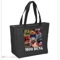 Funny Moo Deng Baby Pygmy Hippo Cute Zoo For Family Tote Bag thumb 2