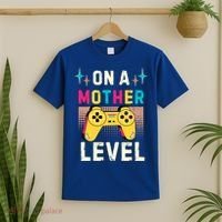 Funny Mothers Day Gamer Mom Gaming On A Mother Level Up Game Gift T-Shirt thumb 2
