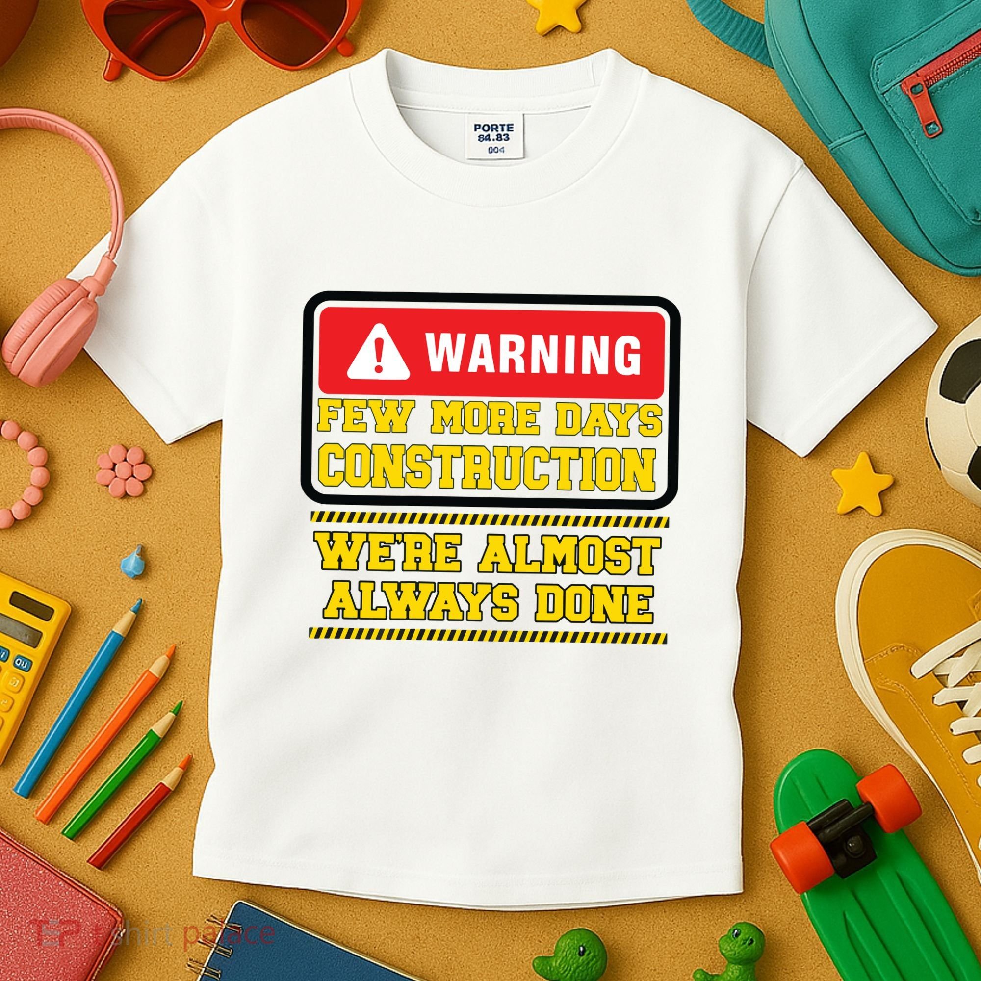 Few More Days Construction Company Construction Workers Kids T-Shirt