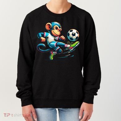 Funny Monkey Design Monkey Playing Soccer Women's Sweatshirt