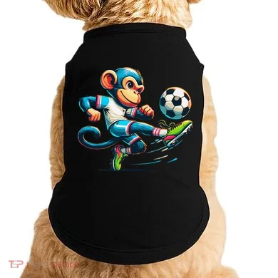 Funny Monkey Design Monkey Playing Soccer Doggie Tank