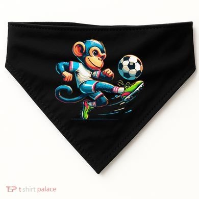 Funny Monkey Design Monkey Playing Soccer USA-Made Doggie Bandana