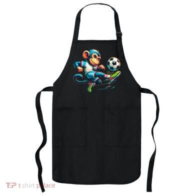 Funny Monkey Design Monkey Playing Soccer Apron