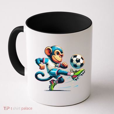 Funny Monkey Design Monkey Playing Soccer Coffee Mug
