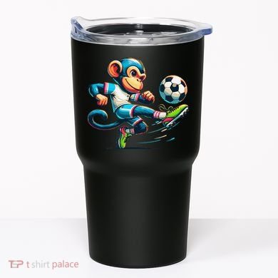 Funny Monkey Design Monkey Playing Soccer Tumbler