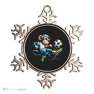 Funny Monkey Design Monkey Playing Soccer Ornament