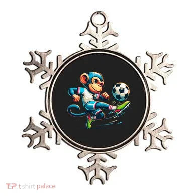 Funny Monkey Design Monkey Playing Soccer Ornament