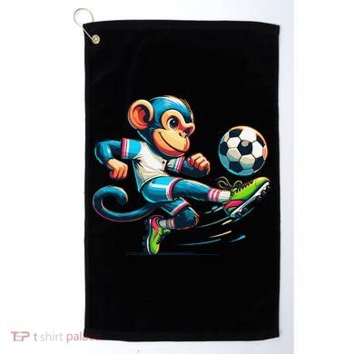 Funny Monkey Design Monkey Playing Soccer Golf Towel
