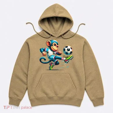 Funny Monkey Design Monkey Playing Soccer Hoodie
