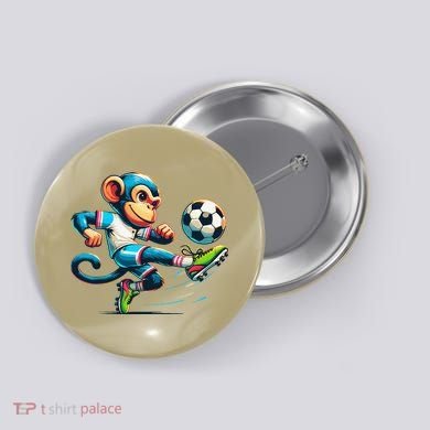 Funny Monkey Design Monkey Playing Soccer Button