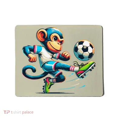 Funny Monkey Design Monkey Playing Soccer Mousepad