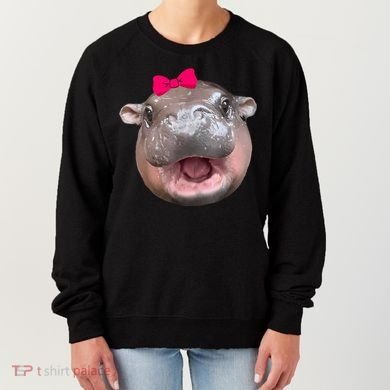 Funny Moo Deng Hippo Cute Baby Pygmy Coquette Women's Sweatshirt