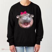 Funny Moo Deng Hippo Cute Baby Pygmy Coquette Women's Sweatshirt thumb 0