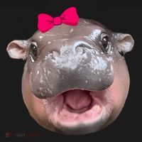 Funny Moo Deng Hippo Cute Baby Pygmy Coquette Tote Bag thumb 4