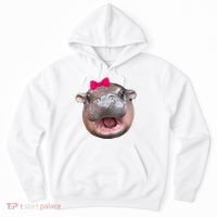 Funny Moo Deng Hippo Cute Baby Pygmy Coquette Hoodie thumb 0