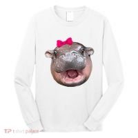 Funny Moo Deng Hippo Cute Baby Pygmy Coquette Long Sleeve Shirt thumb 0