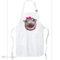 Funny Moo Deng Hippo Cute Baby Pygmy Coquette Apron thumb 0