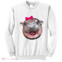 Funny Moo Deng Hippo Cute Baby Pygmy Coquette Sweatshirt thumb 0