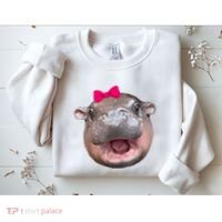 Funny Moo Deng Hippo Cute Baby Pygmy Coquette Sweatshirt thumb 2