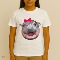 Funny Moo Deng Hippo Cute Baby Pygmy Coquette T-Shirt thumb 4