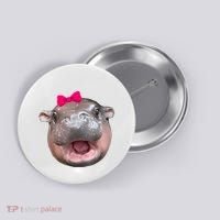 Funny Moo Deng Hippo Cute Baby Pygmy Coquette Button thumb 0