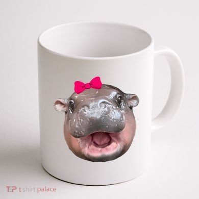 Funny Moo Deng Hippo Cute Baby Pygmy Coquette Coffee Mug back