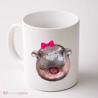 Funny Moo Deng Hippo Cute Baby Pygmy Coquette Coffee Mug thumb 0