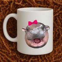 Funny Moo Deng Hippo Cute Baby Pygmy Coquette Coffee Mug thumb 2