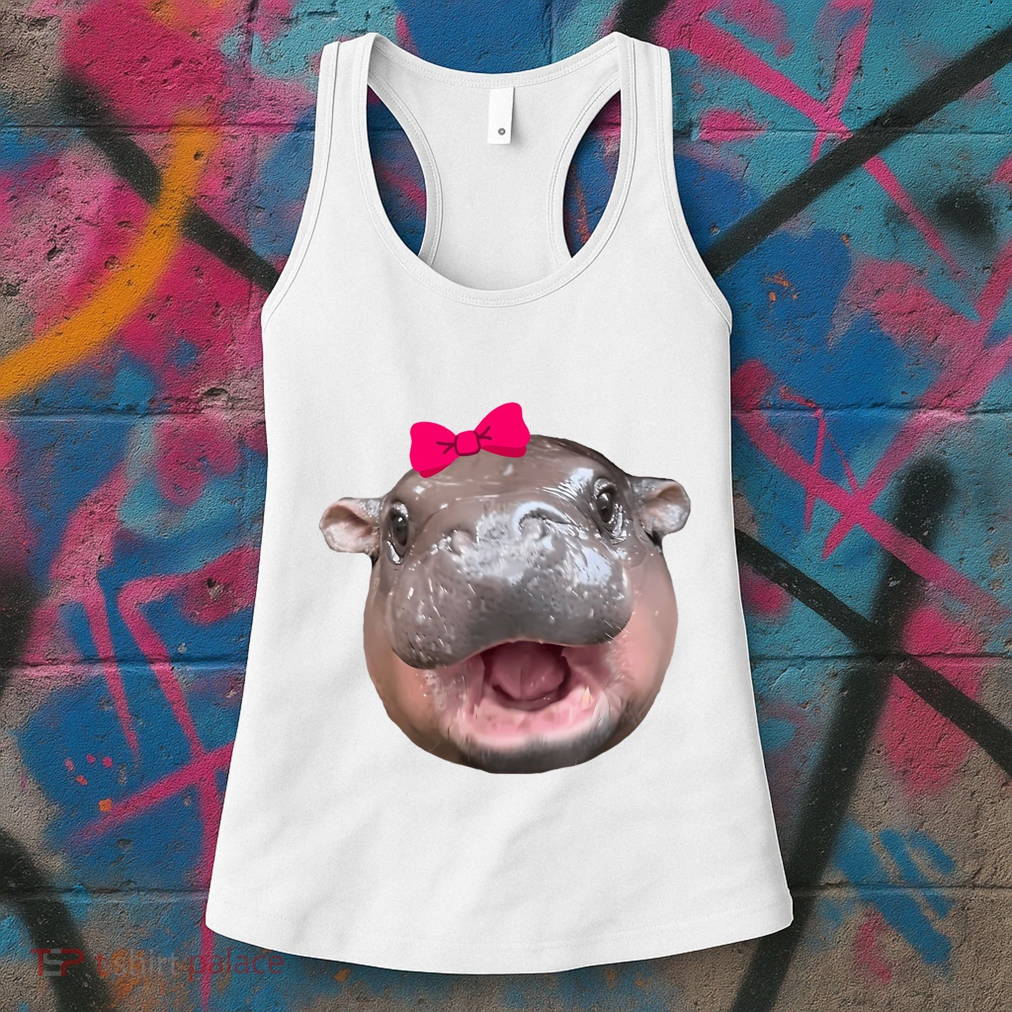 Funny Moo Deng Hippo Cute Baby Pygmy Coquette Women's Tank Top