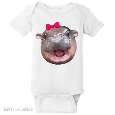 Funny Moo Deng Hippo Cute Baby Pygmy Coquette Baby Bodysuit