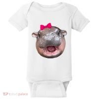Funny Moo Deng Hippo Cute Baby Pygmy Coquette Baby Bodysuit thumb 0