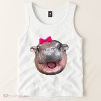 Funny Moo Deng Hippo Cute Baby Pygmy Coquette Tank Top thumb 2