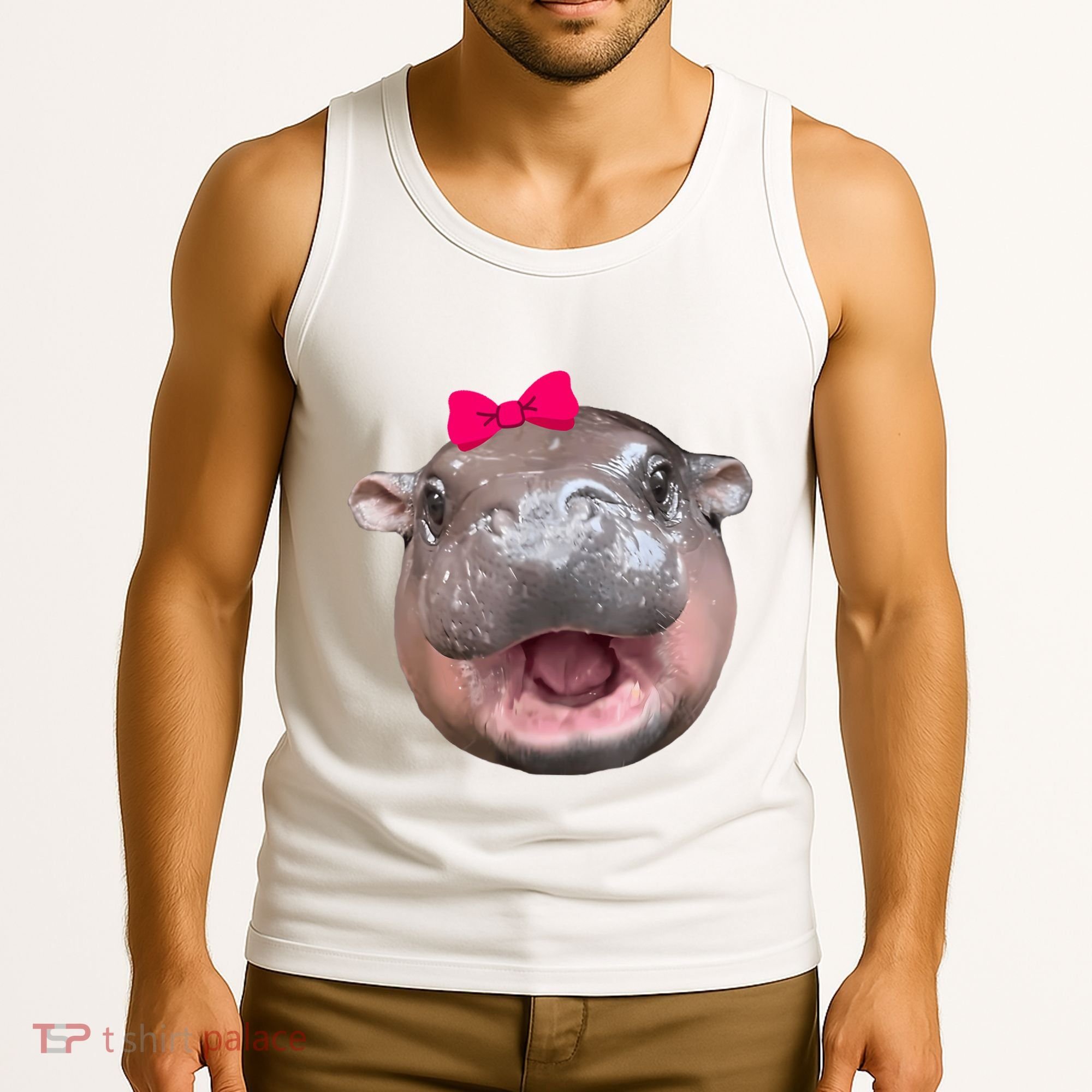 Funny Moo Deng Hippo Cute Baby Pygmy Coquette Tank Top