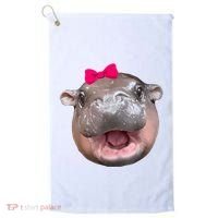 Funny Moo Deng Hippo Cute Baby Pygmy Coquette Golf Towel thumb 0