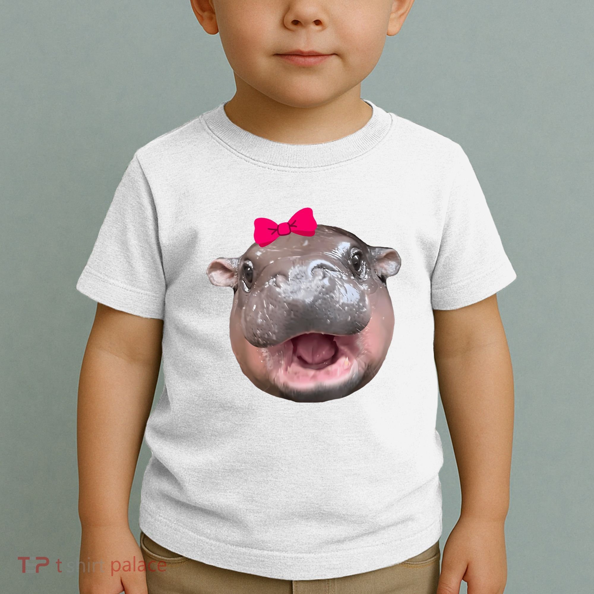 Funny Moo Deng Hippo Cute Baby Pygmy Coquette Toddler T-Shirt