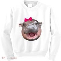 Funny Moo Deng Hippo Cute Baby Pygmy Coquette Kids Sweatshirt thumb 0