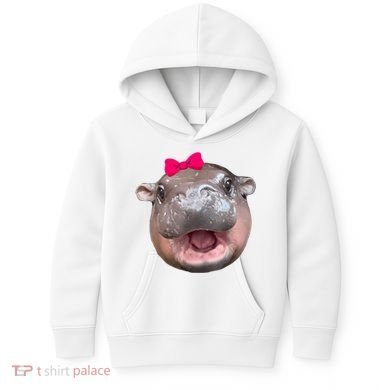 Funny Moo Deng Hippo Cute Baby Pygmy Coquette Kids Hoodie